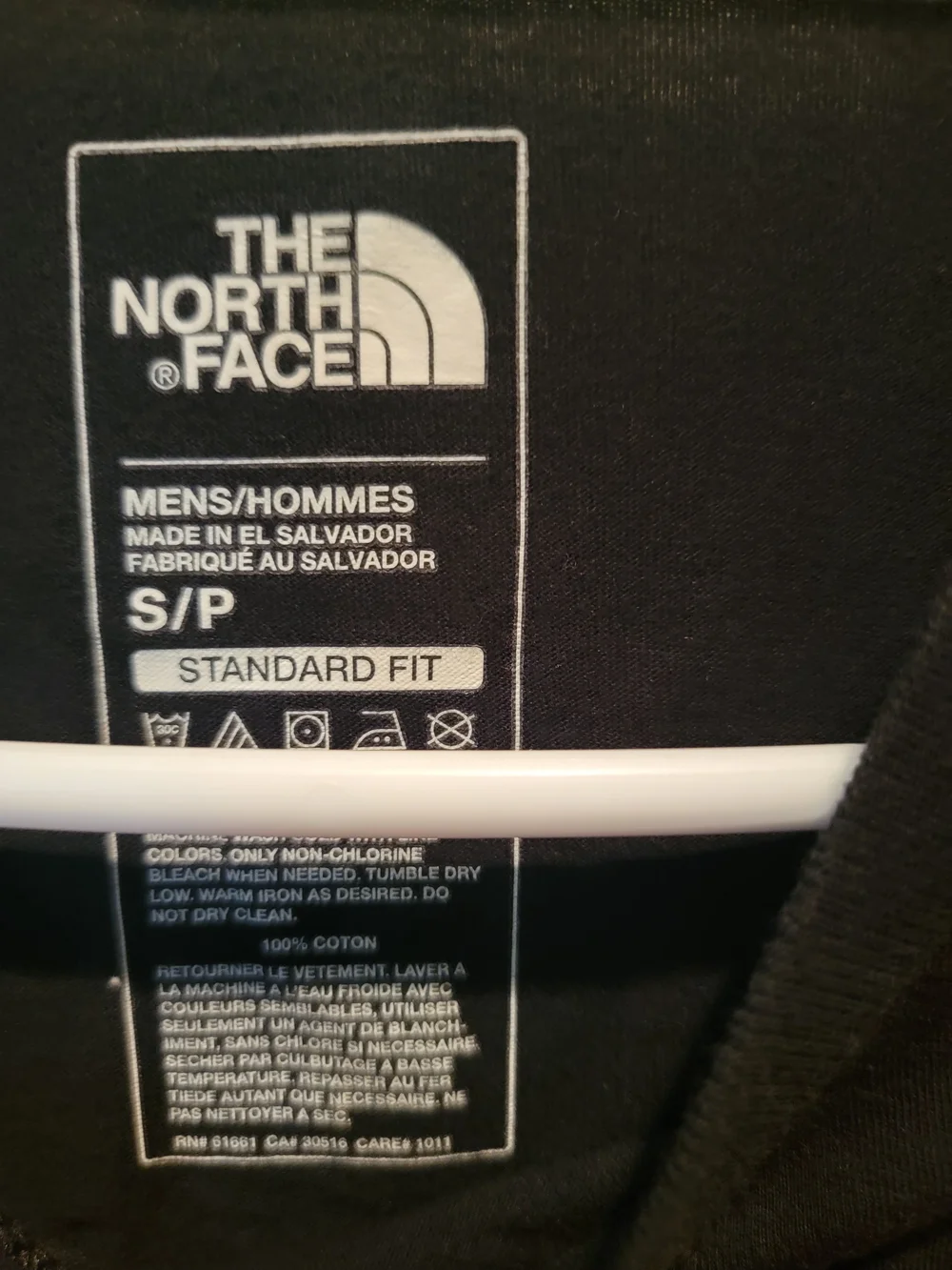 The North Face Men’s Long-Sleeve Tee — Black with Red Logo